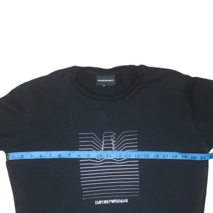 Mens UK Size M Emporio Armani Black Pullover Sweatshirt