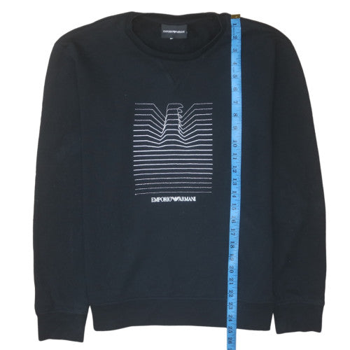 Mens UK Size M Emporio Armani Black Pullover Sweatshirt