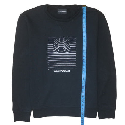 Mens UK Size M Emporio Armani Black Pullover Sweatshirt