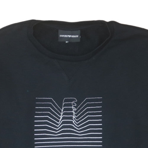 Mens UK Size M Emporio Armani Black Pullover Sweatshirt
