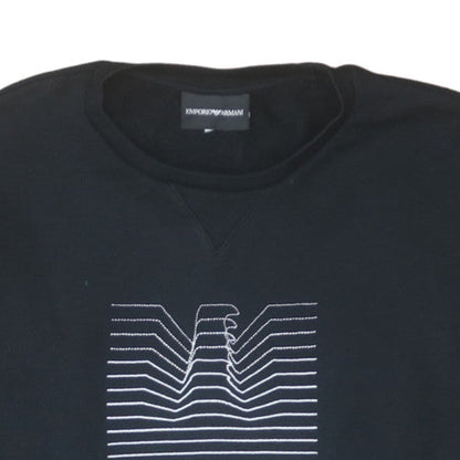 Mens UK Size M Emporio Armani Black Pullover Sweatshirt