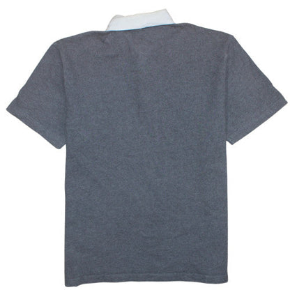 Tommy Hilfiger Mens Grey Cotton Polo Shirt L Preppy Embroidered