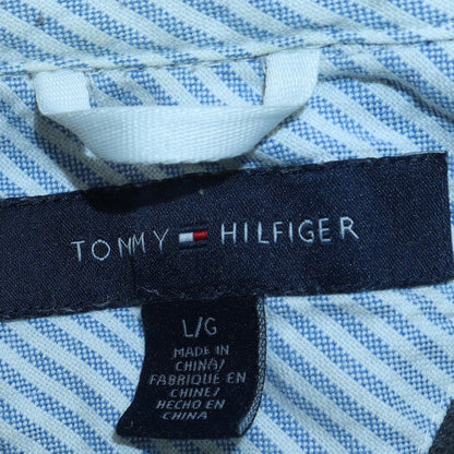 Tommy Hilfiger Mens Grey Cotton Polo Shirt L Preppy Embroidered