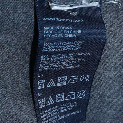 Tommy Hilfiger Mens Grey Cotton Polo Shirt L Preppy Embroidered