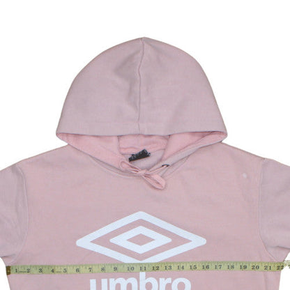 Womens UK Size M Umbro Pink Pullover Hoodie