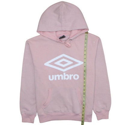 Womens UK Size M Umbro Pink Pullover Hoodie