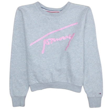 Womens UK Size S Tommy Jeans Grey Pullover Sweatshirt