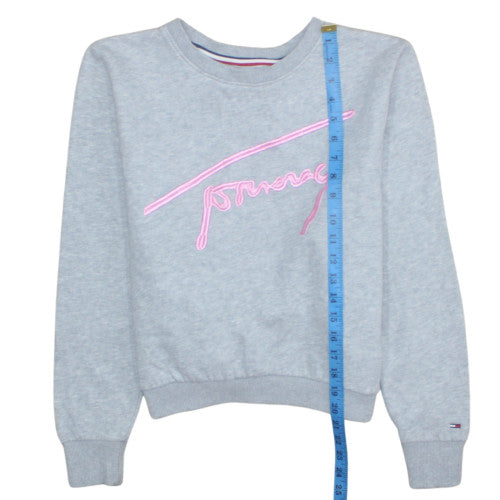Womens UK Size S Tommy Jeans Grey Pullover Sweatshirt