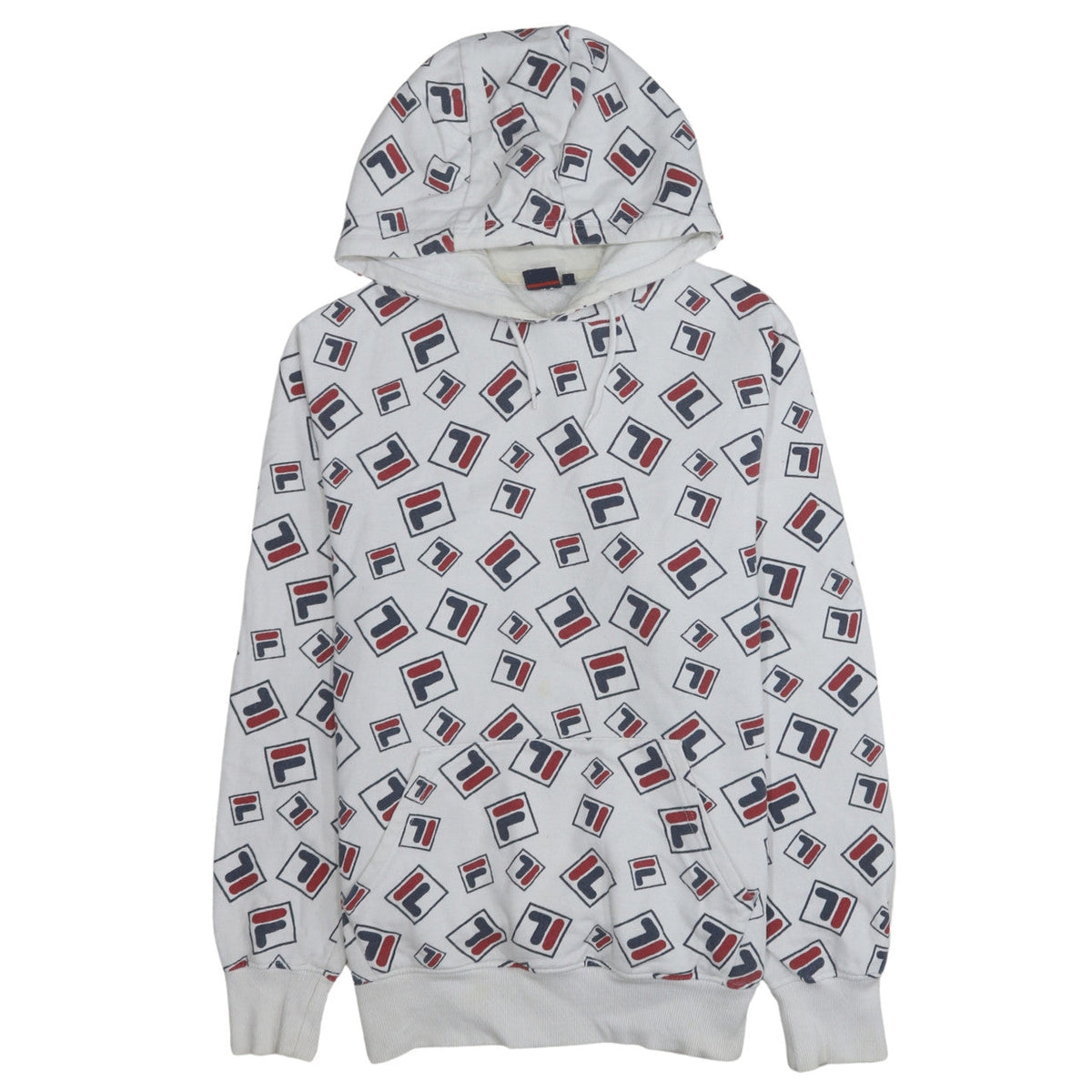 Womens UK Size L Fila White Pullover Hoodie