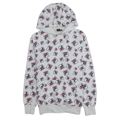 Womens UK Size L Fila White Pullover Hoodie