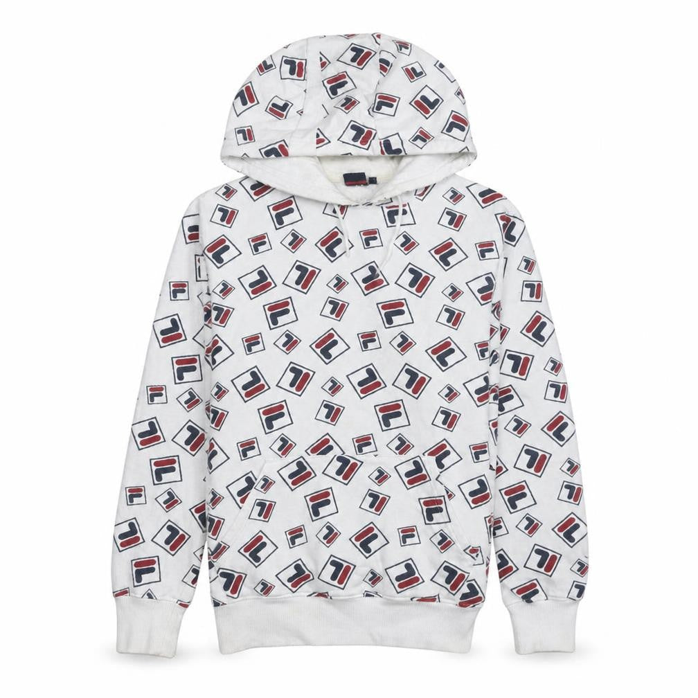 Womens UK Size L Fila White Pullover Hoodie