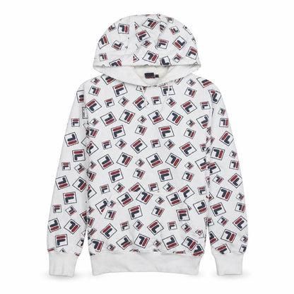 Womens UK Size L Fila White Pullover Hoodie