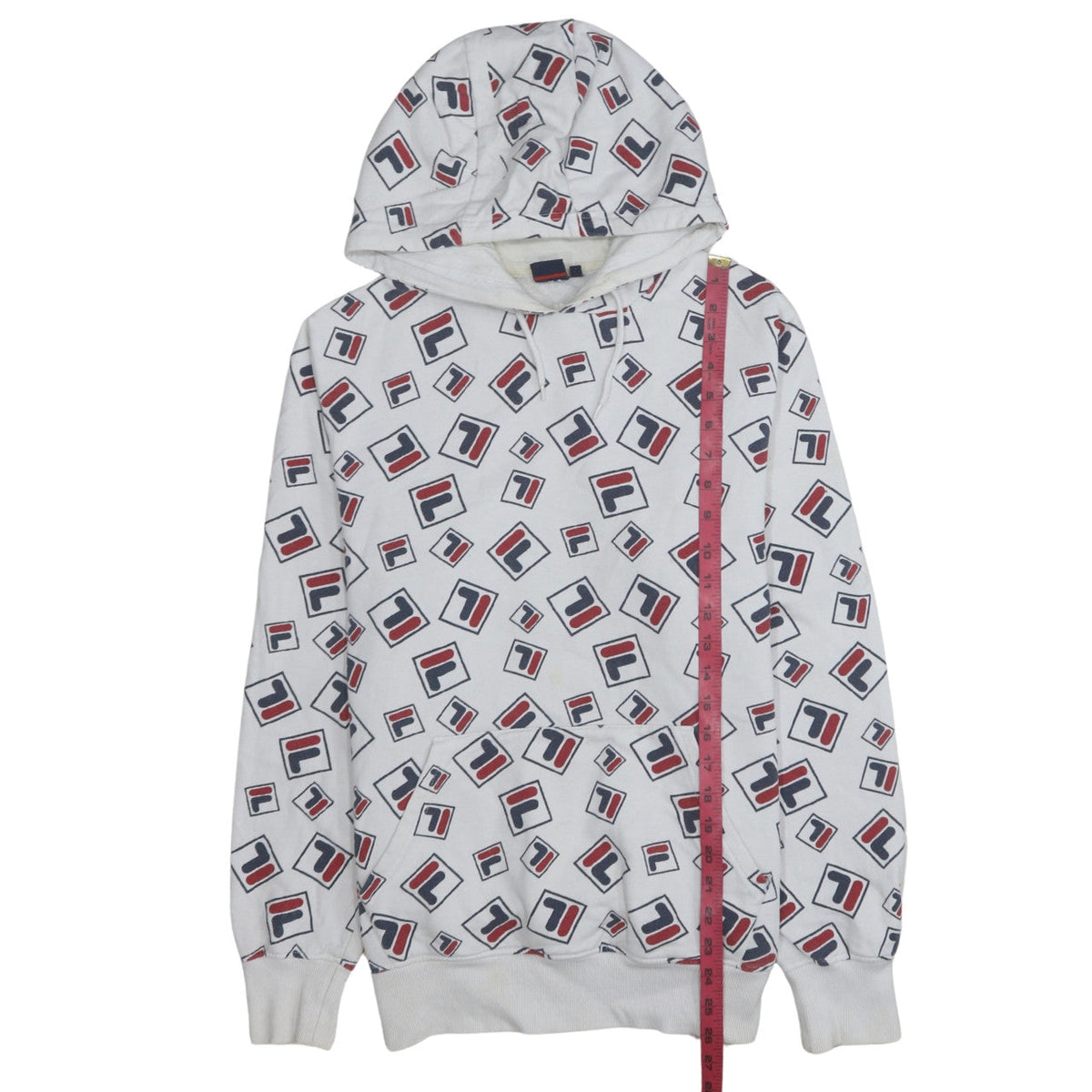 Womens UK Size L Fila White Pullover Hoodie