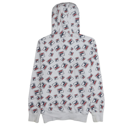 Womens UK Size L Fila White Pullover Hoodie