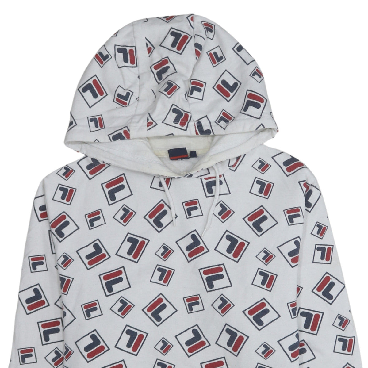 Womens UK Size L Fila White Pullover Hoodie