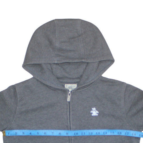 Original Penguin Boys Grey Full Zip Hoodie 12-13 Years Cotton Blend