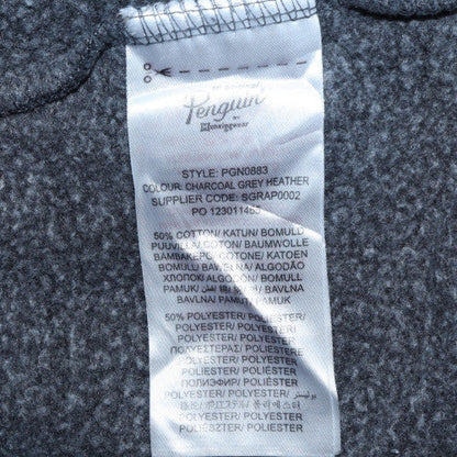 Original Penguin Boys Grey Full Zip Hoodie 12-13 Years Cotton Blend