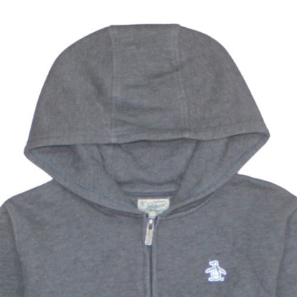 Original Penguin Boys Grey Full Zip Hoodie 12-13 Years Cotton Blend