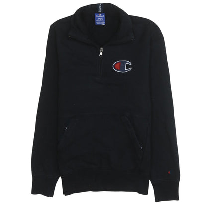 Mens UK Size S Champion Black 1/2 Zip Sweatshirt