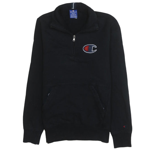 Mens UK Size S Champion Black 1/2 Zip Sweatshirt