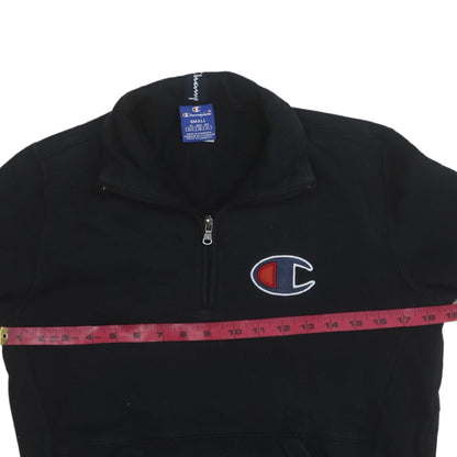Mens UK Size S Champion Black 1/2 Zip Sweatshirt