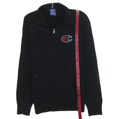 Mens UK Size S Champion Black 1/2 Zip Sweatshirt