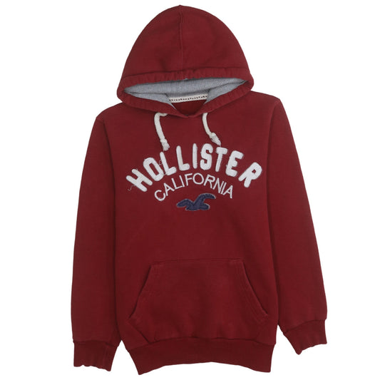 Mens UK Size M Hollister Red Pullover Hoodie