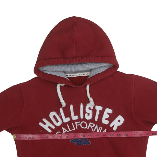 Mens UK Size M Hollister Red Pullover Hoodie