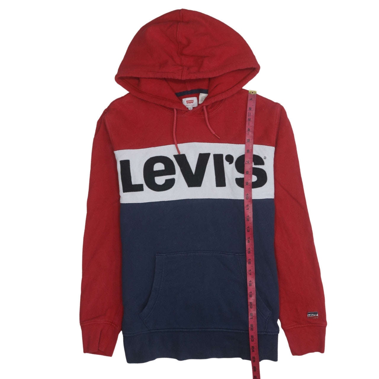 Mens UK Size M Levi's Red Pullover Hoodie
