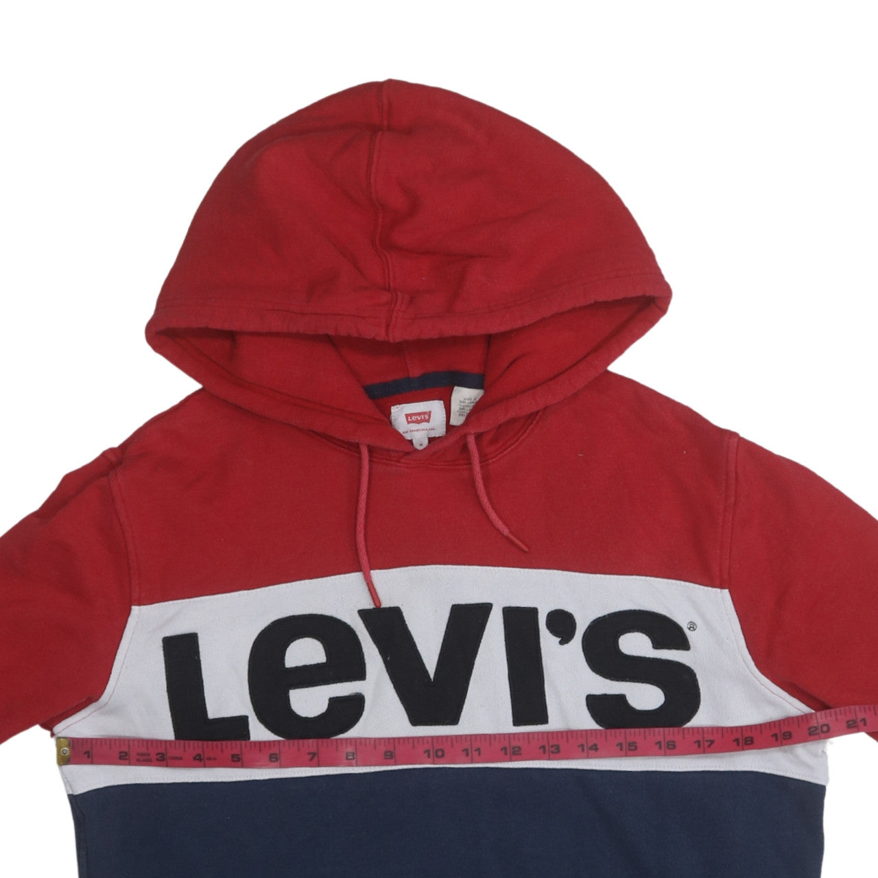 Mens UK Size M Levi's Red Pullover Hoodie