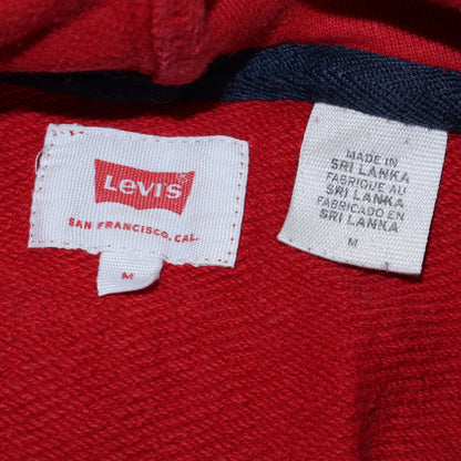 Mens UK Size M Levi's Red Pullover Hoodie