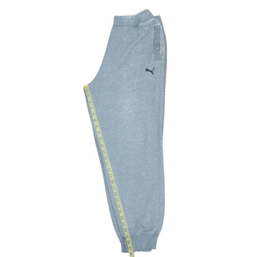 Puma Men's Grey L Jogger Sweatpants Elastic Waist Fleece Casual Trousers