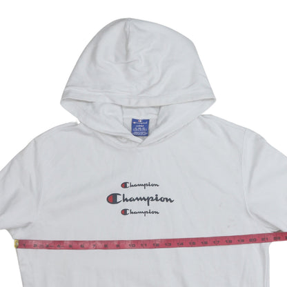 Womens UK Size L Champion White Pullover Hoodie