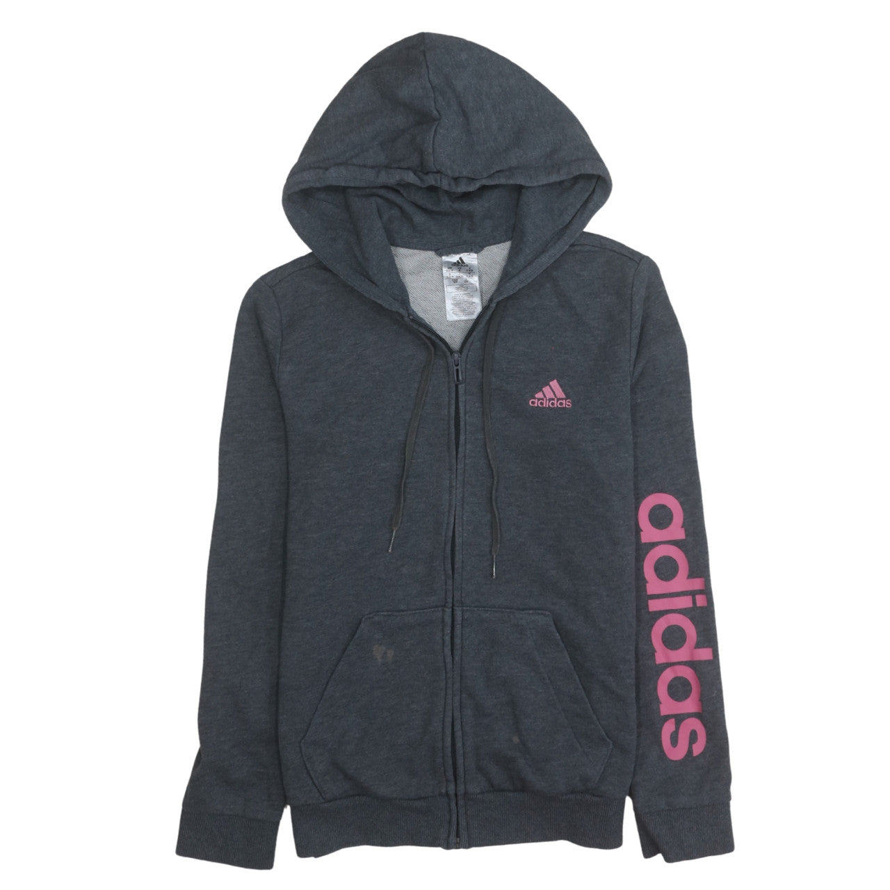 Womens UK Size 8-10 Adidas Grey Full Zip Hoodie