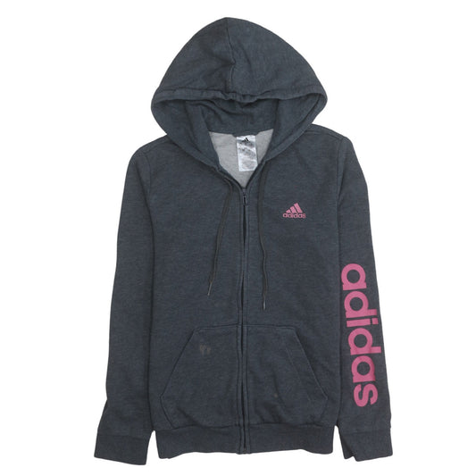 Womens UK Size 8-10 Adidas Grey Full Zip Hoodie