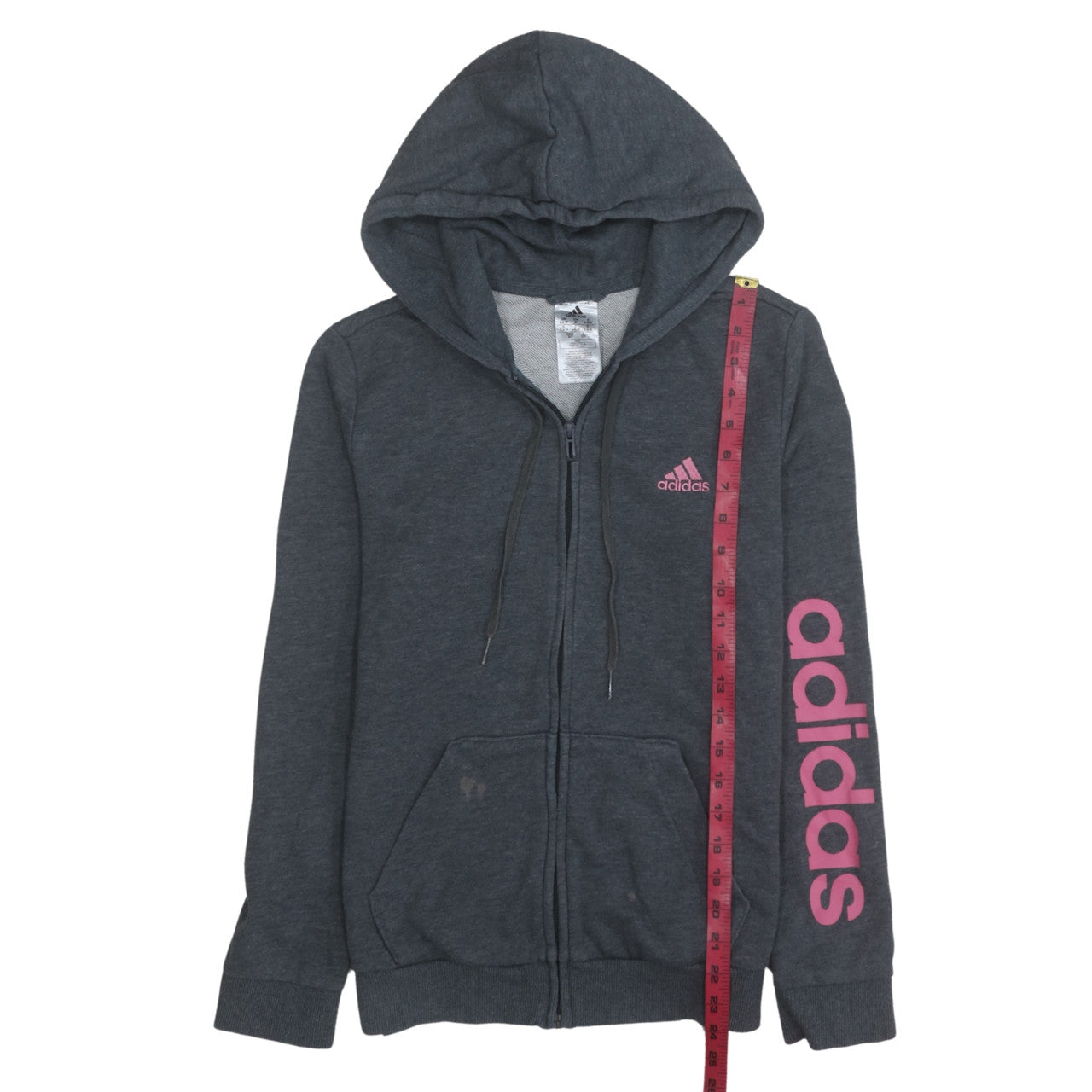 Womens UK Size 8-10 Adidas Grey Full Zip Hoodie