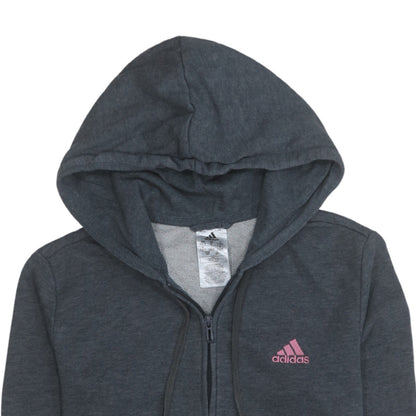 Womens UK Size 8-10 Adidas Grey Full Zip Hoodie