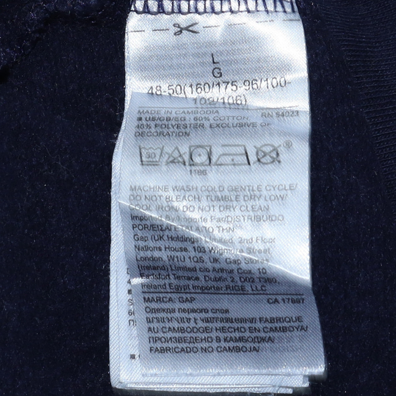 Mens UK Size L GAP Blue Pullover Hoodie