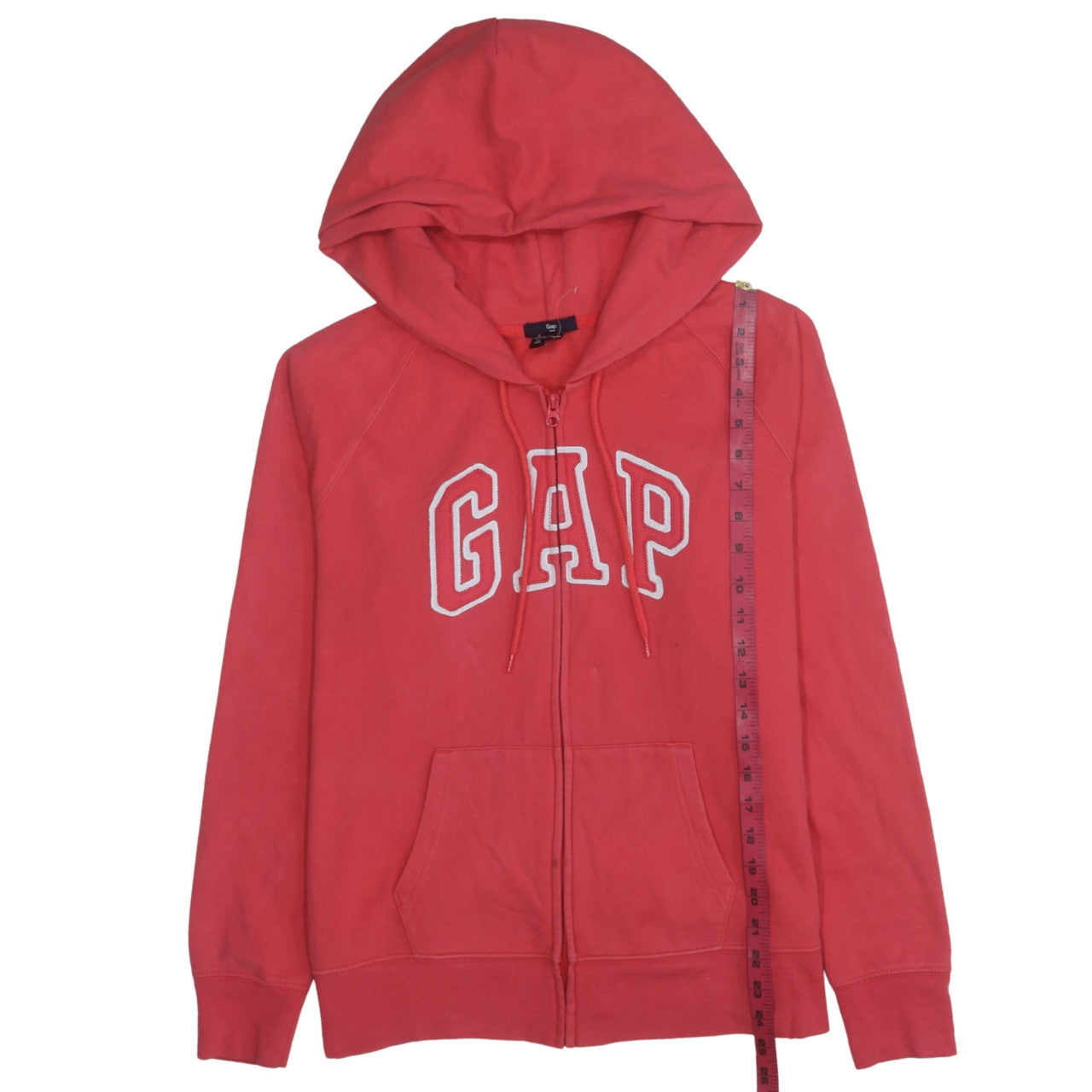 Womens UK Size M GAP Red Full Zip Hoodie
