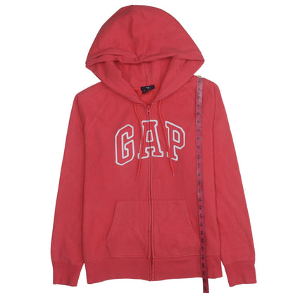 Womens UK Size M GAP Red Full Zip Hoodie