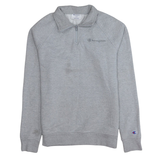 Mens UK Size S Champion Grey 1/2 Zip Sweatshirt