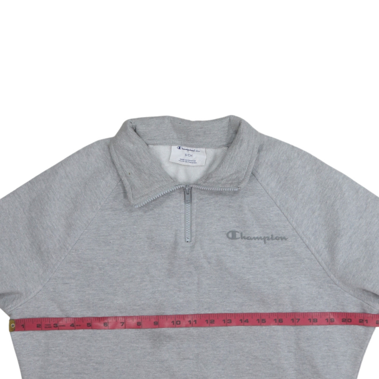Mens UK Size S Champion Grey 1/2 Zip Sweatshirt
