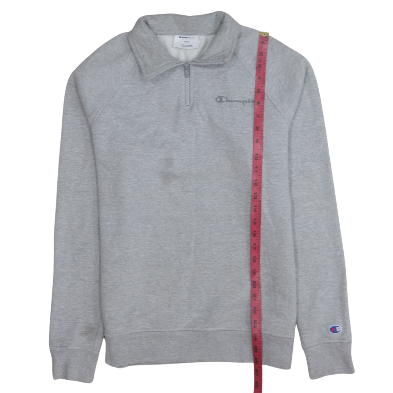 Mens UK Size S Champion Grey 1/2 Zip Sweatshirt