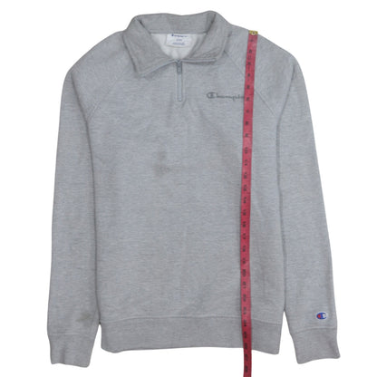 Mens UK Size S Champion Grey 1/2 Zip Sweatshirt
