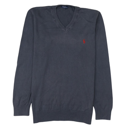 Mens UK Size L Polo Ralph Lauren Blue Pullover Sweatshirt
