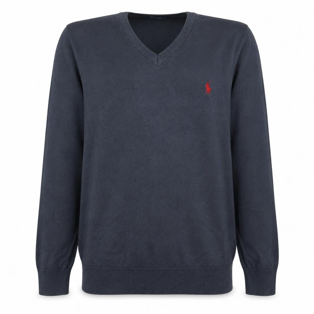 Mens UK Size L Polo Ralph Lauren Blue Pullover Sweatshirt