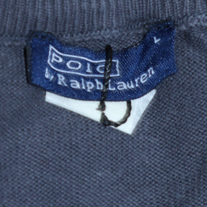 Mens UK Size L Polo Ralph Lauren Blue Pullover Sweatshirt