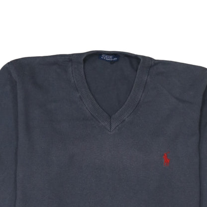 Mens UK Size L Polo Ralph Lauren Blue Pullover Sweatshirt