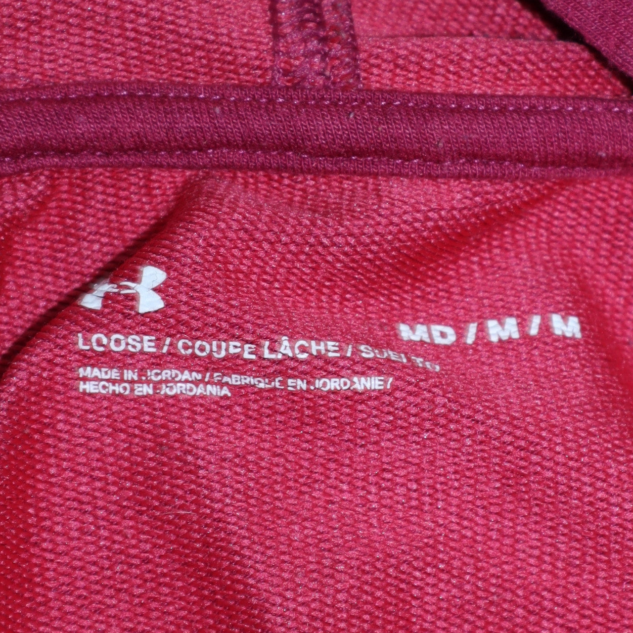 Womens UK Size M Under Armour Red Pullover Hoodie