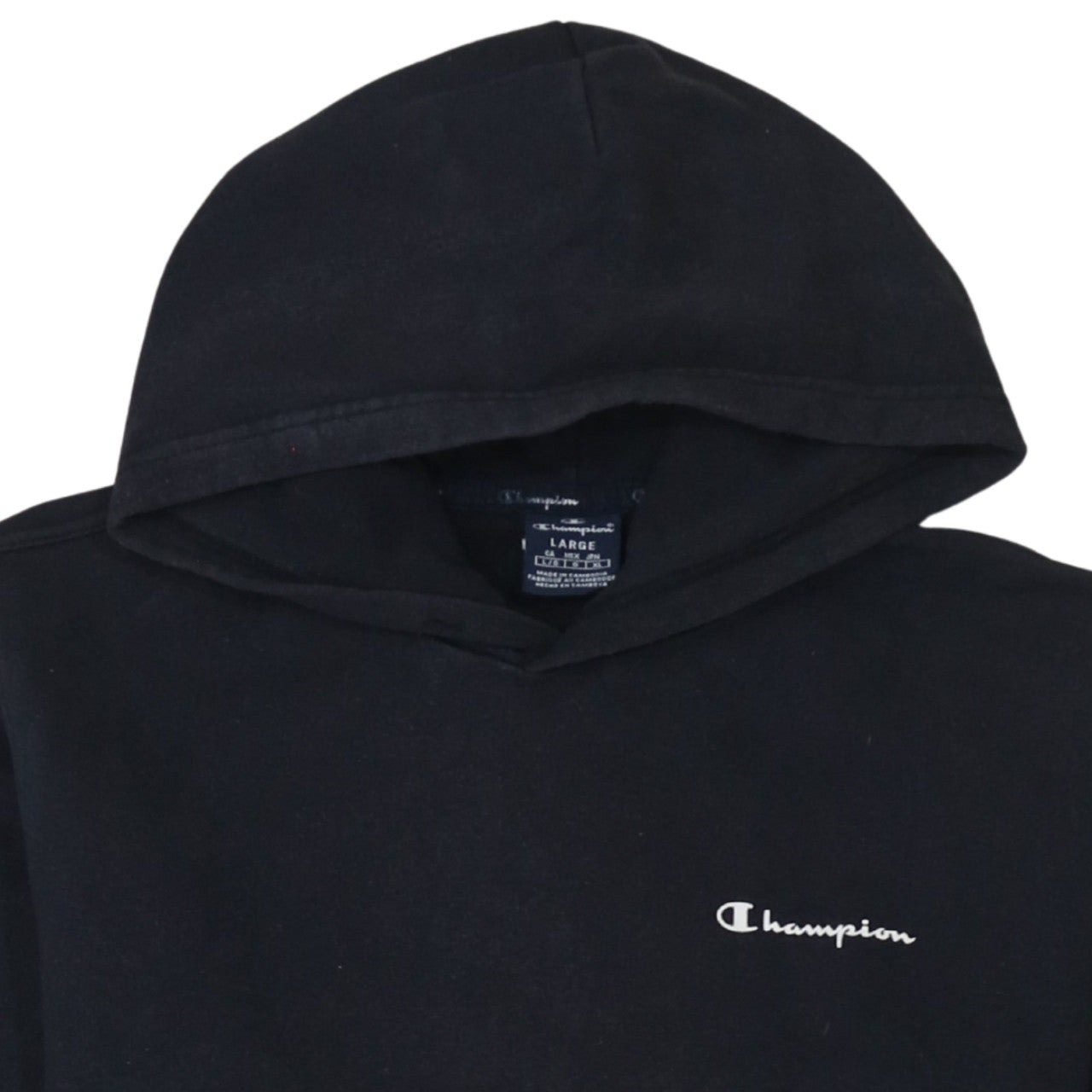 Mens UK Size L Champion Black Pullover Hoodie